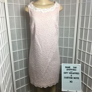 NWT KARL LAGERFELD PARIS ROSE LACE SHIFT DRESS 8